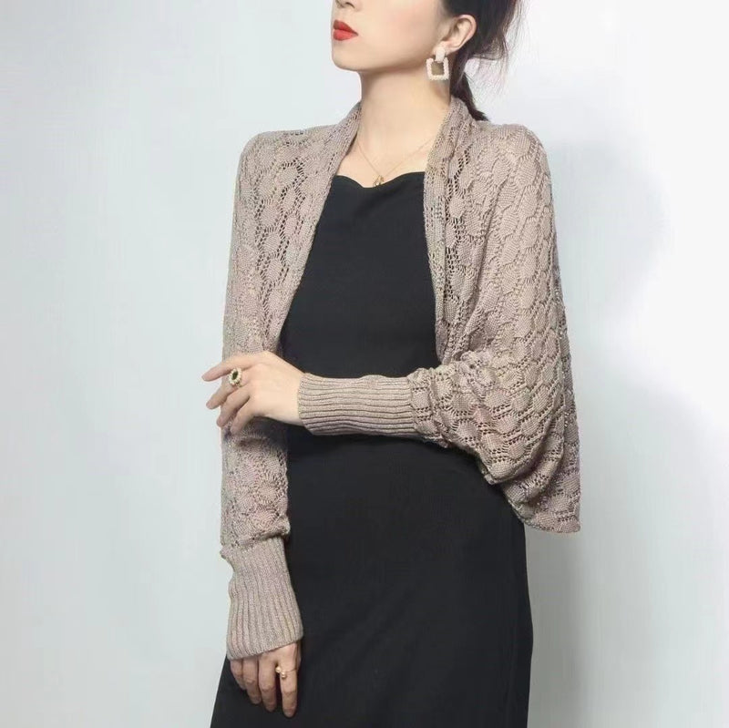 Textured Knit Long Sleeve Shrug-SHW2203