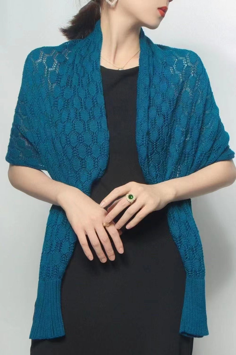 Textured Knit Long Sleeve Shrug-SHW2203